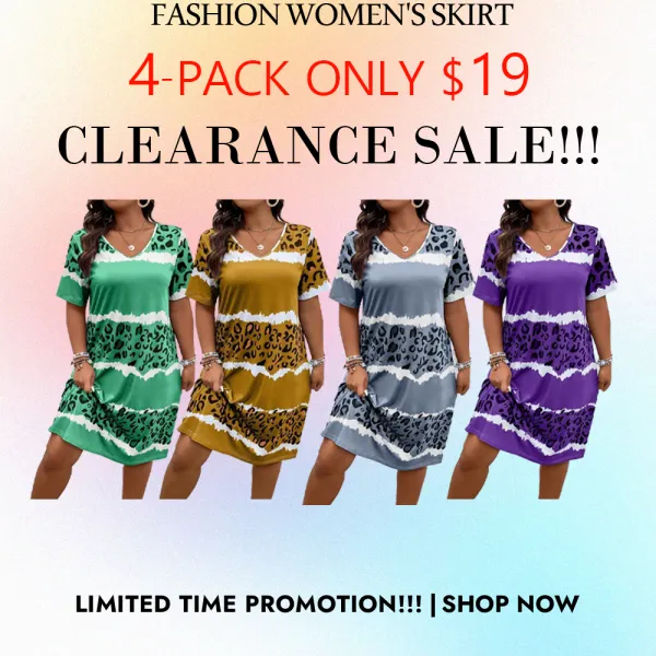 Plus Size Leopard V-Neck Dress – Casual & Flattering Summer Style