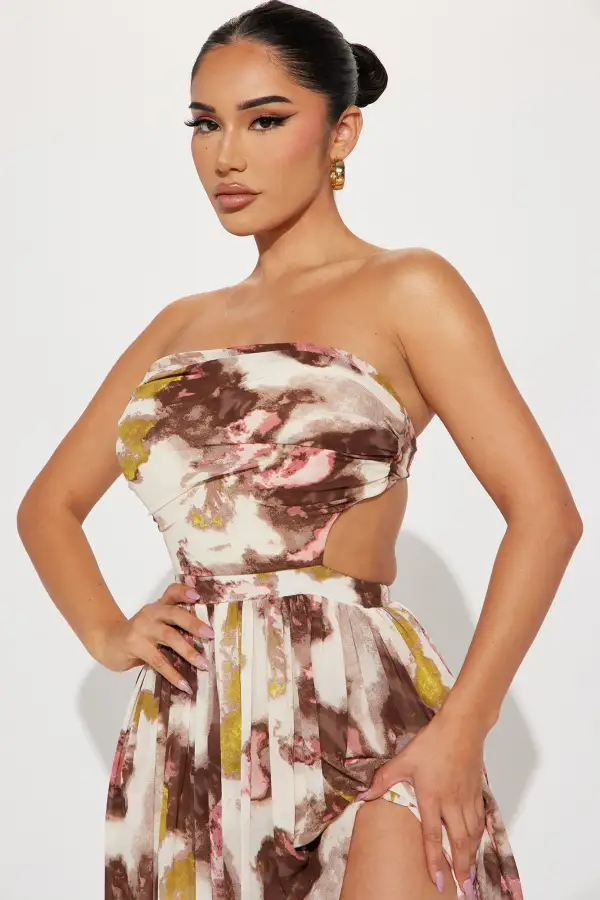 Claire Maxi Dress - Brown/combo