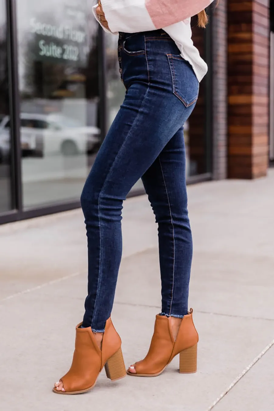 Dark Wash Cotton Jeans