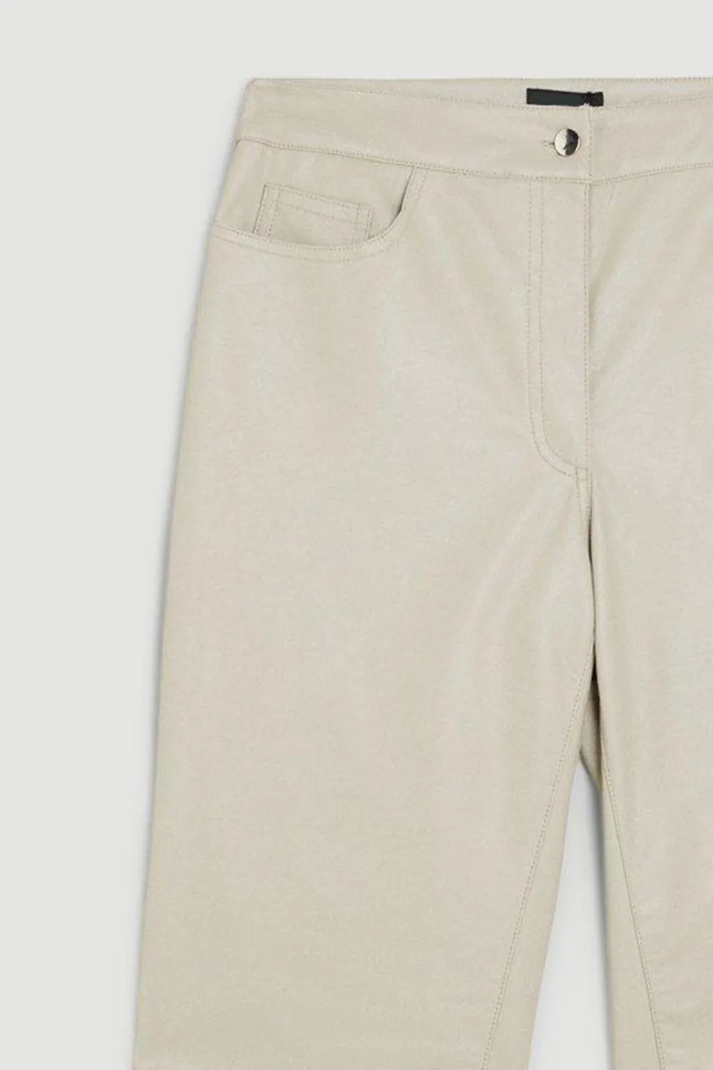 Faux Leather 5 Pocket Western Straight Leg Trousers
