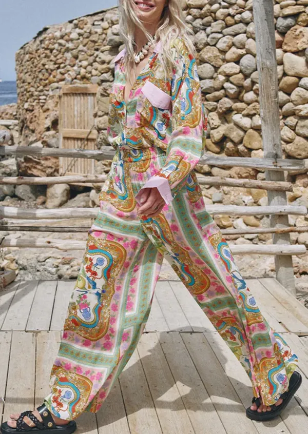 Colorful Patterned Loose Pajama Pants