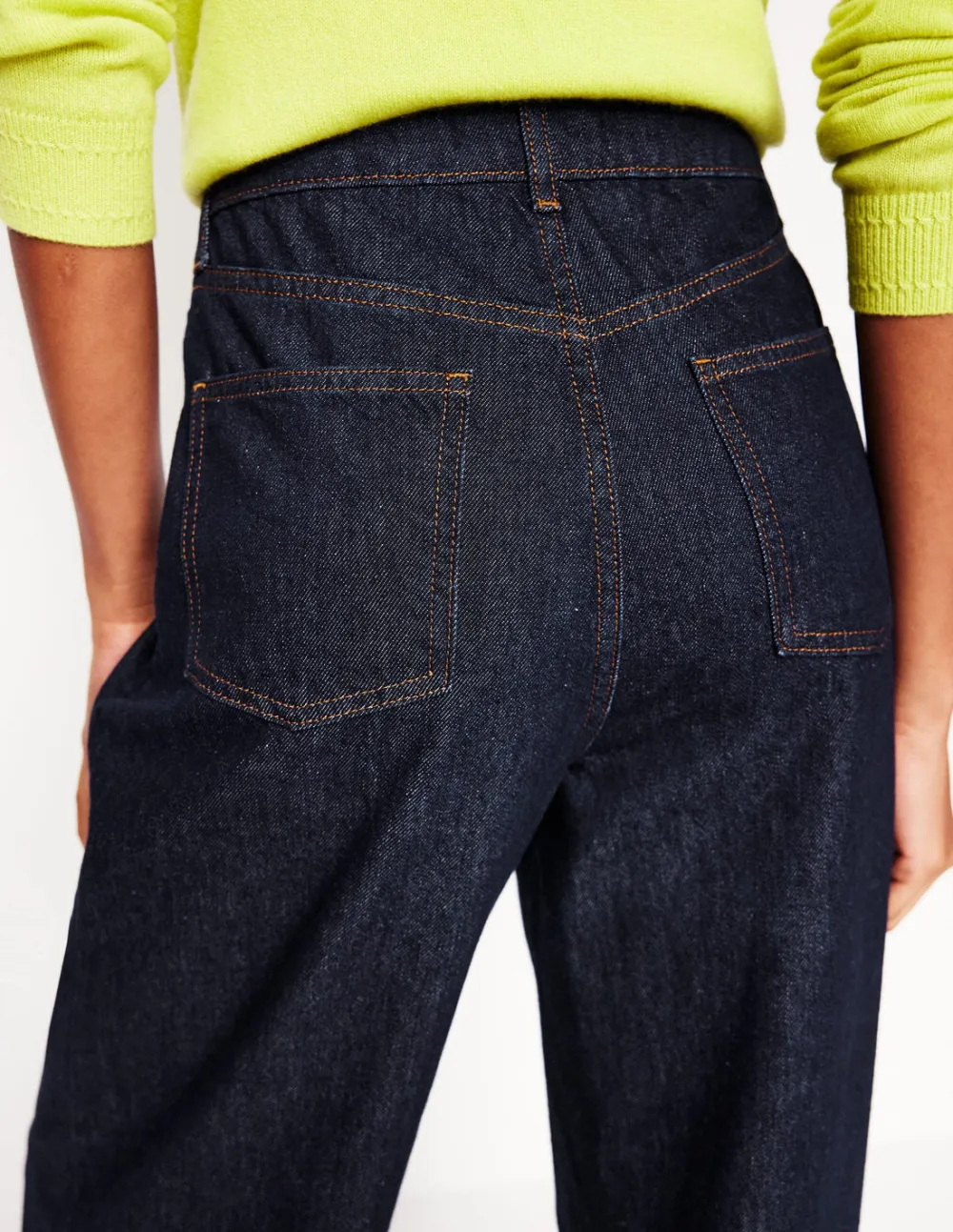 Navy Blue Linen Wide - Leg Pants