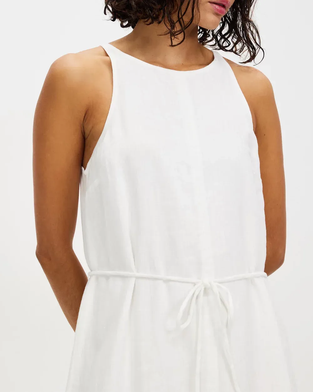 Linen Waist Maxi Dress