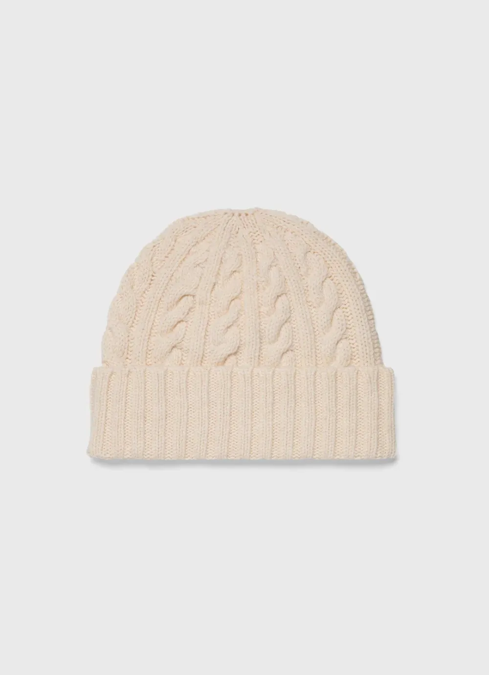 Lambswool Cable Hat - White