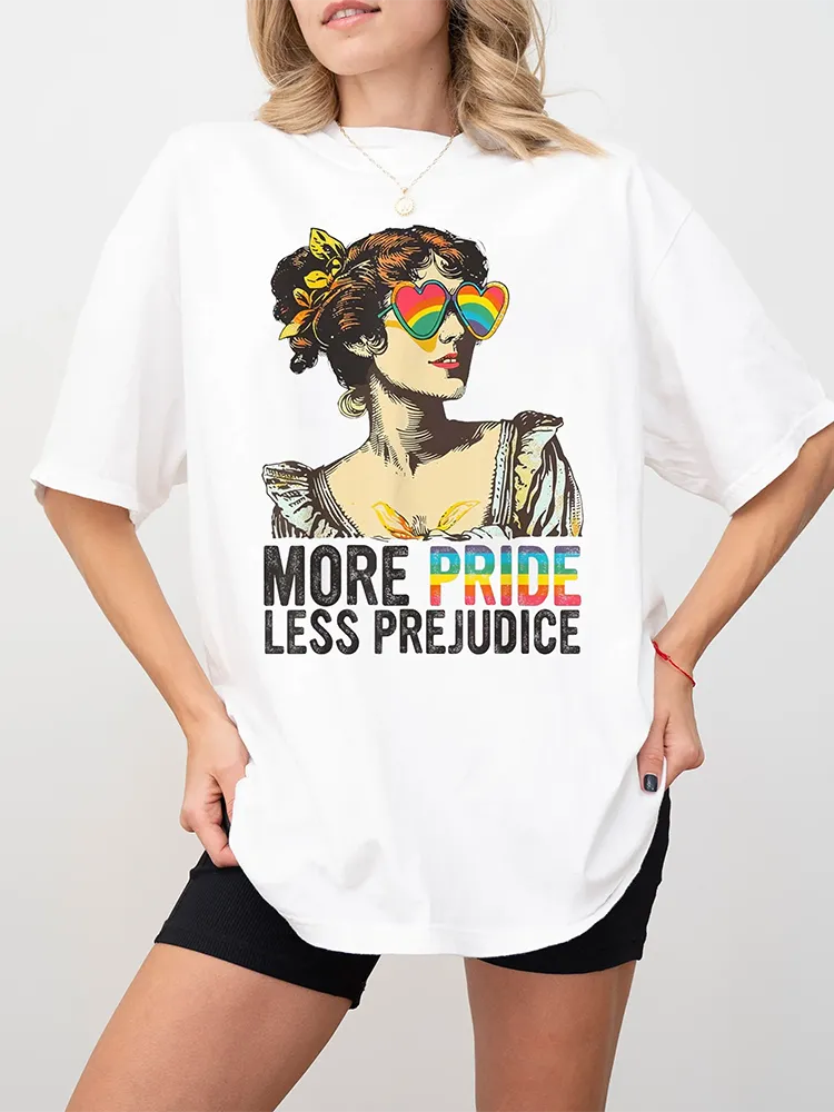 Women'S More Pride Less Prejudice Short Sleeve Round-Neck T-Shirt