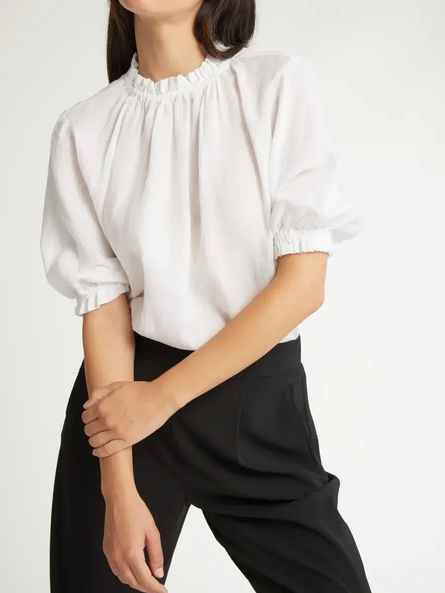 The Frill Detail Short Sleeve Blouse