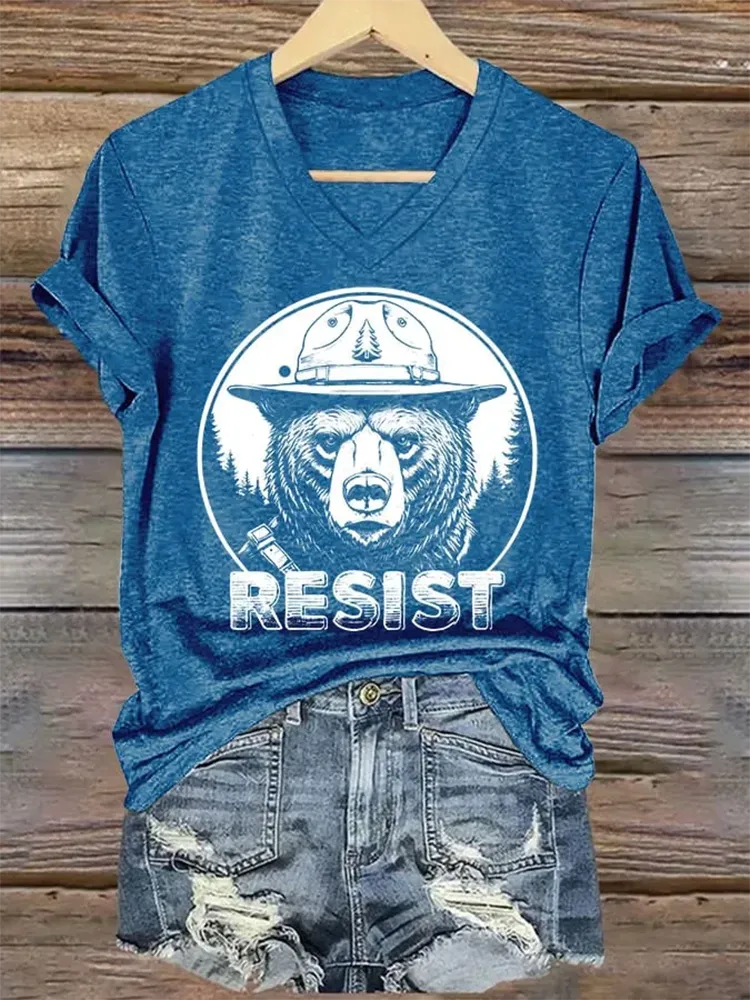 Woman'S Resist V-Neck Short-Sleeve T-Shirt