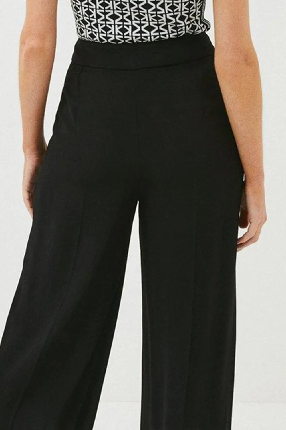 Tall Viscose Satin Back Crepe Wide Leg Trouser