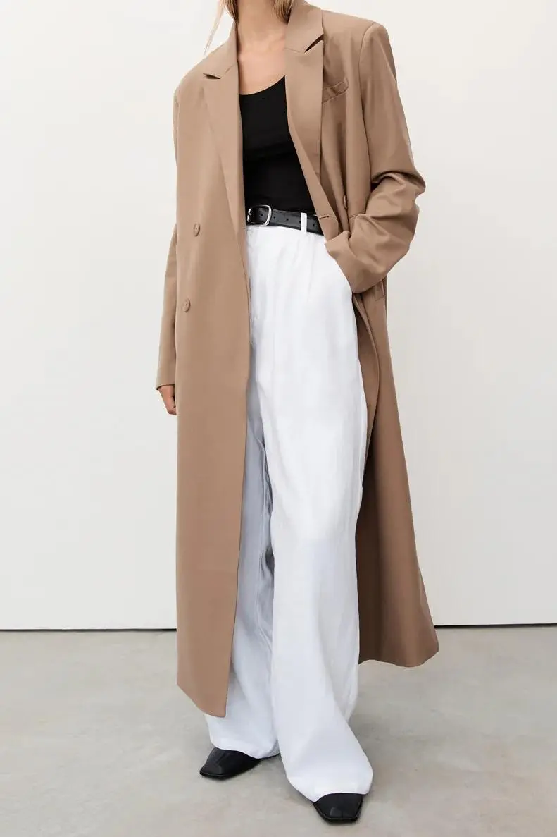 CELINA TAN WOOL BLEND COAT