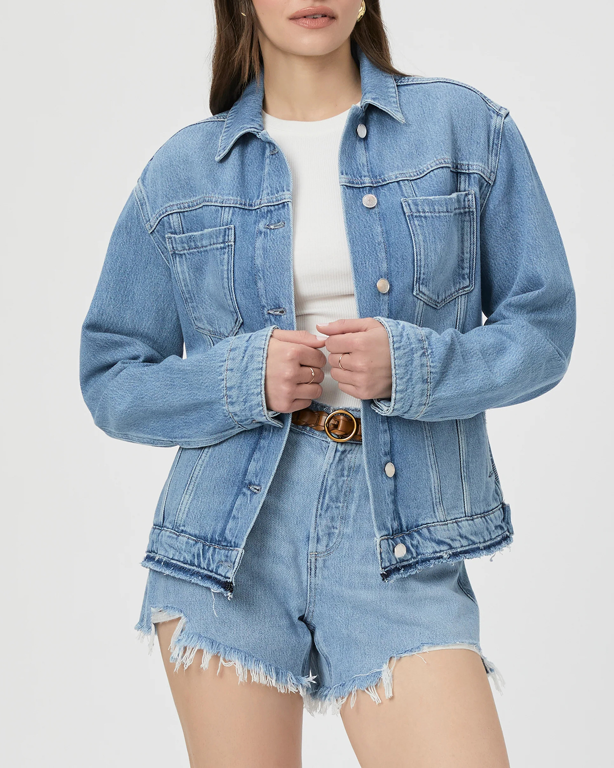 Light Blue Distressed Denim Jacket