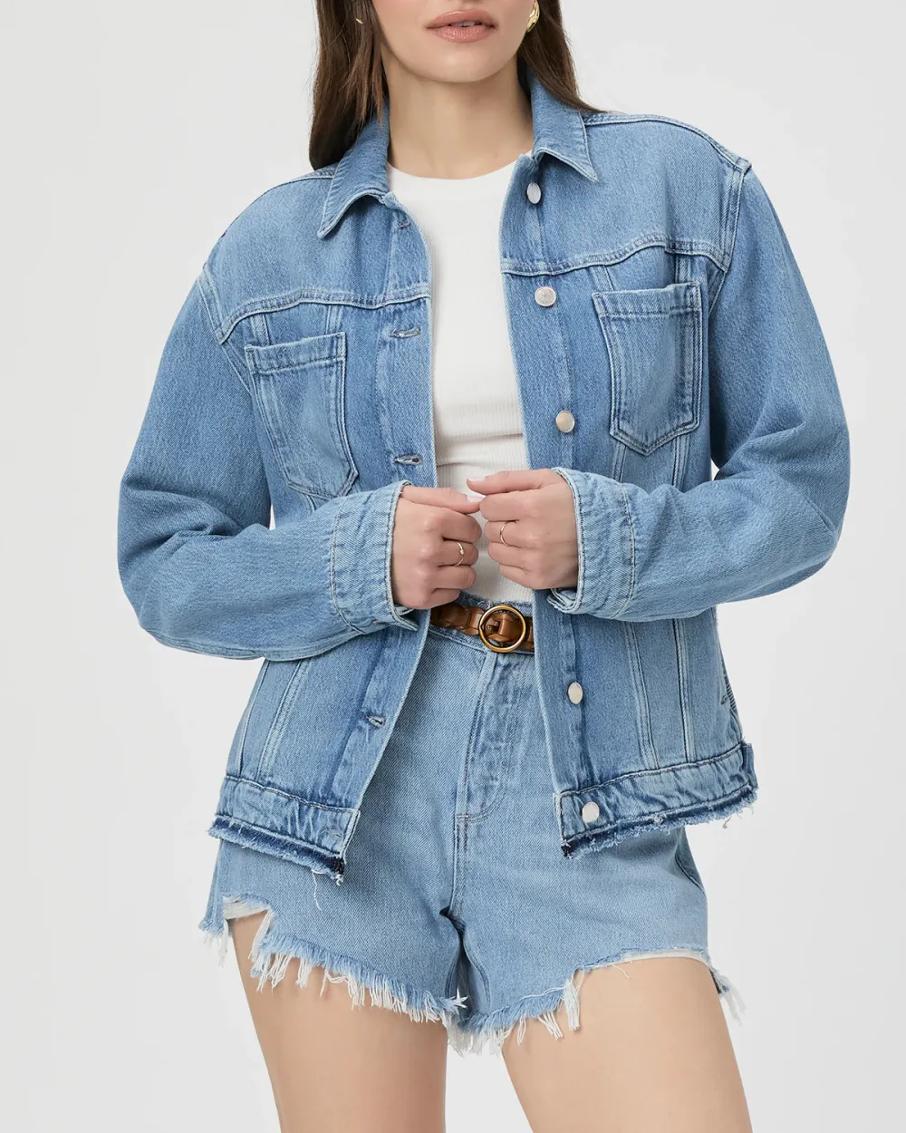Light Blue Distressed Denim Jacket