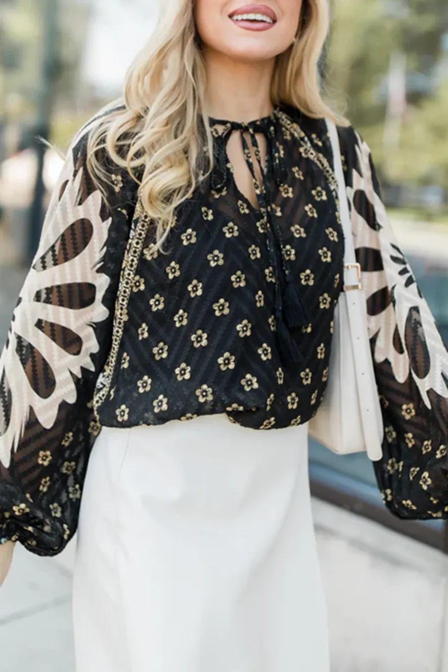Black Multi Printed Blouse