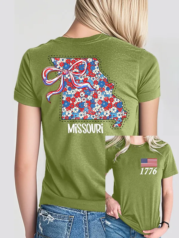 Woman'S 1776 West Virginia Print Short-Sleeved T-Shirt