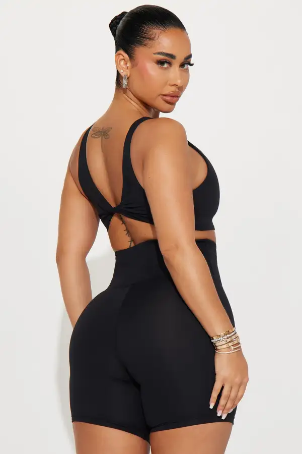 Rotation Super Soft Active Romper - Black