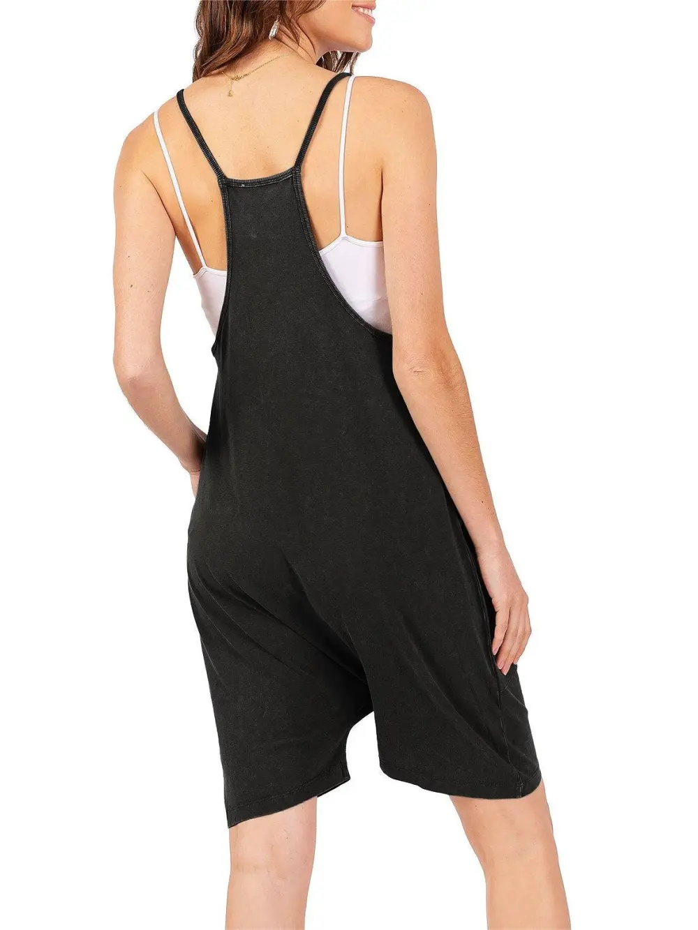 Black Strappy Casual Romper