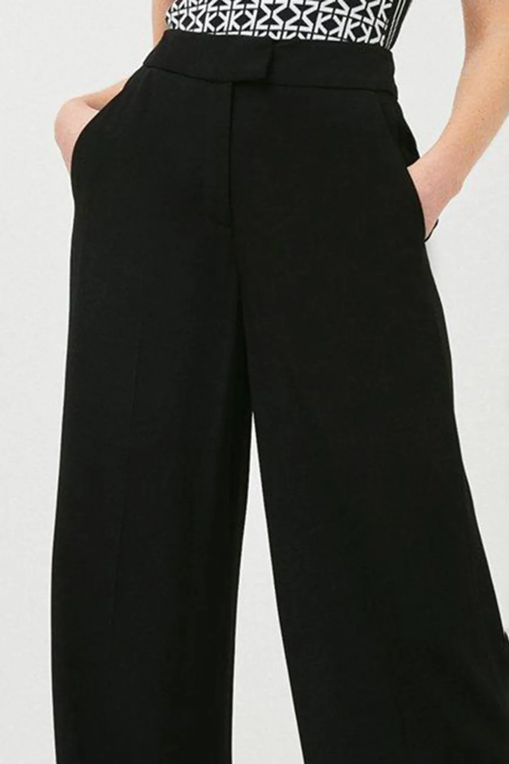 Tall Viscose Satin Back Crepe Wide Leg Trouser