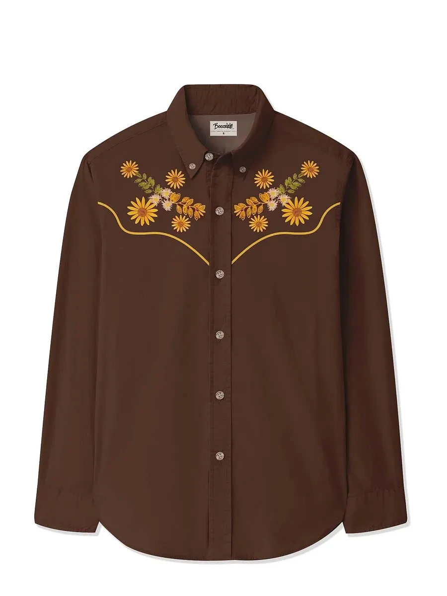 Men's Sunflower Cowboy Long Sleeves Shirt