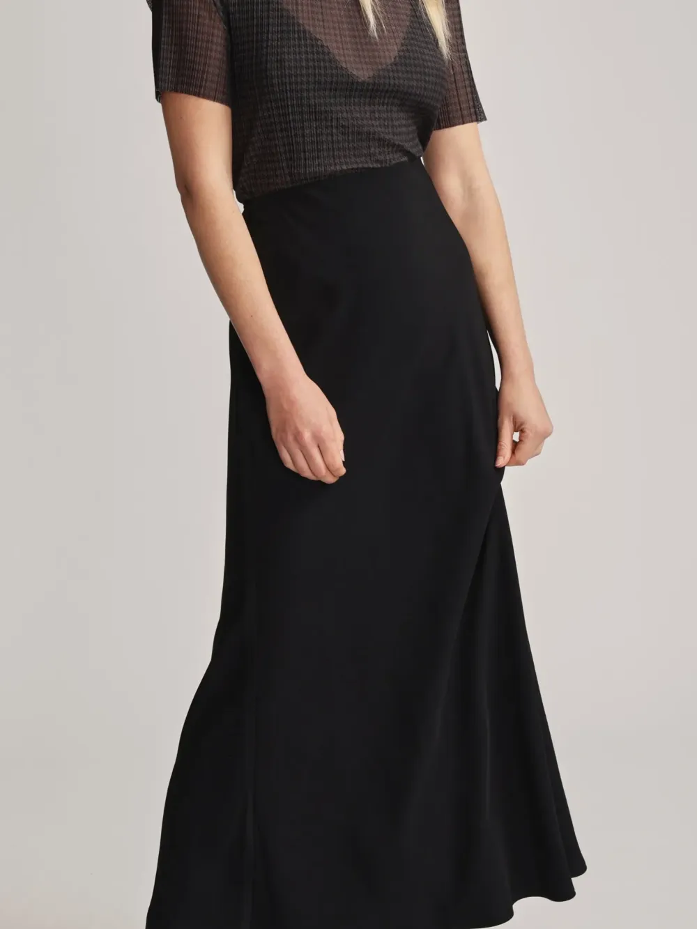 Black The Maxi Slip Skirt