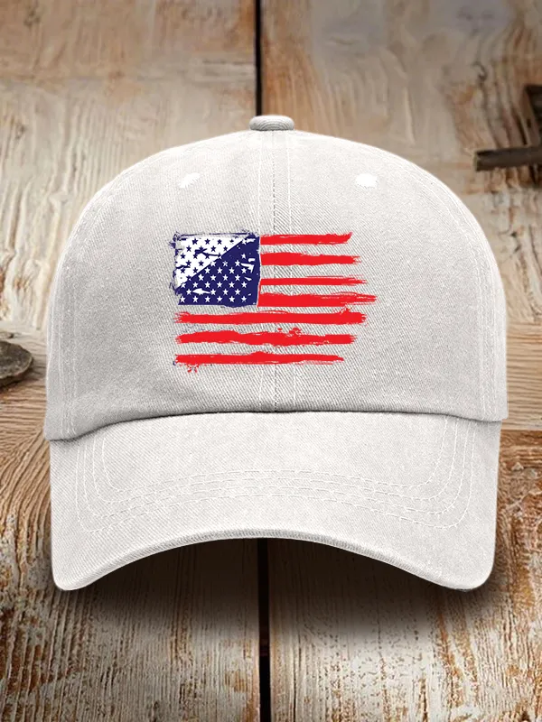 Independence Day Print Washed Baseball Cap