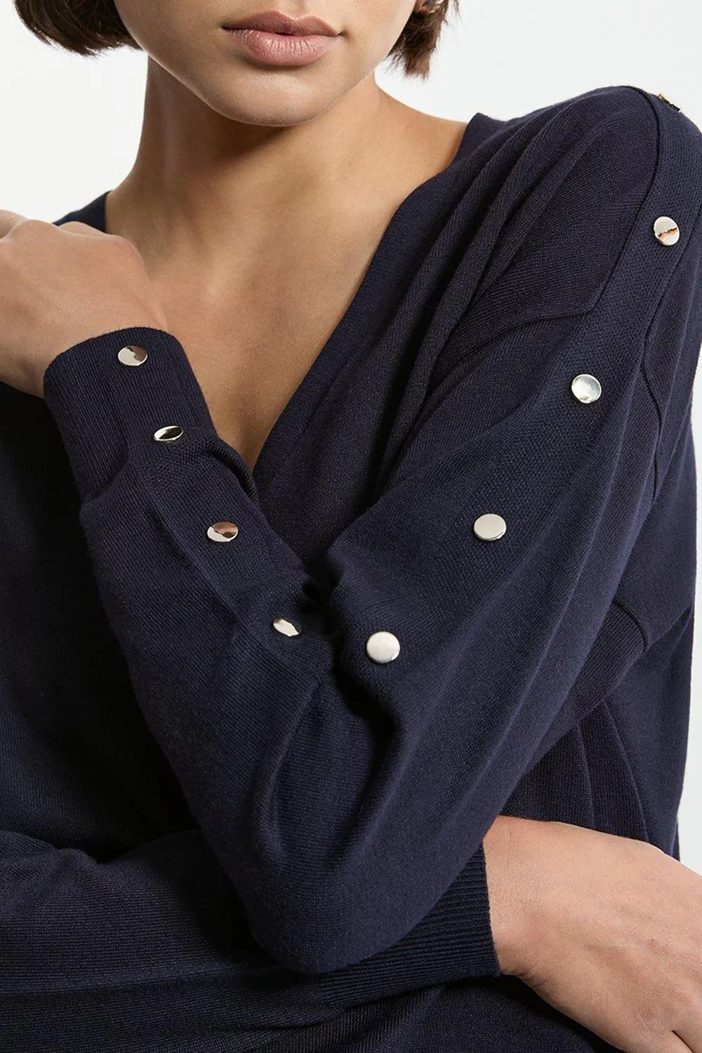 Viscose Blend V Neck Knit Jumper