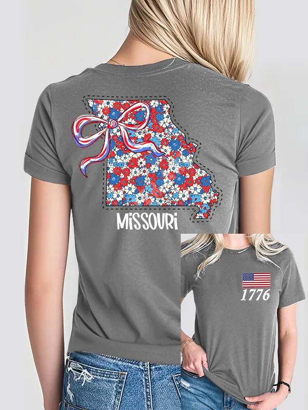 Woman'S 1776 West Virginia Print Short-Sleeved T-Shirt
