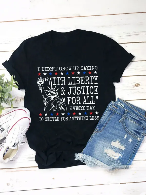 Liberty And Justice For All 4Th Of July Teacher T-Shirt