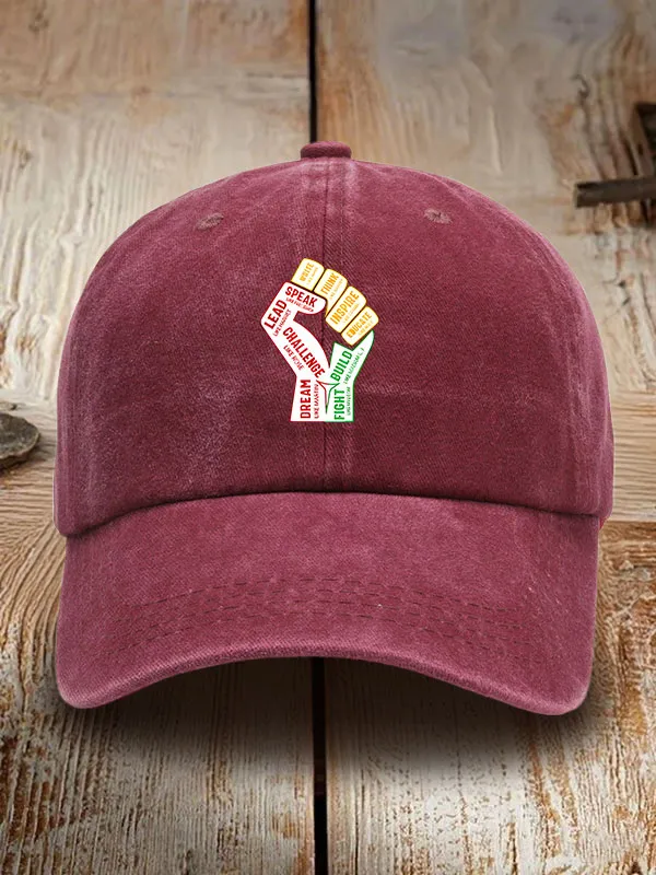Lead Speak Challenge Dream Fight Washed Baseball Cap