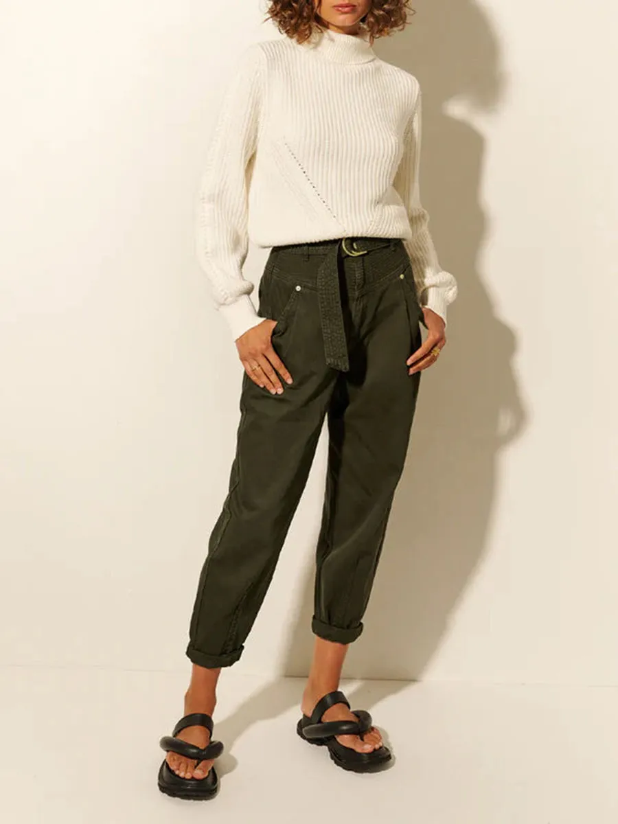 Mock Neck Ribbed Knit Sweater