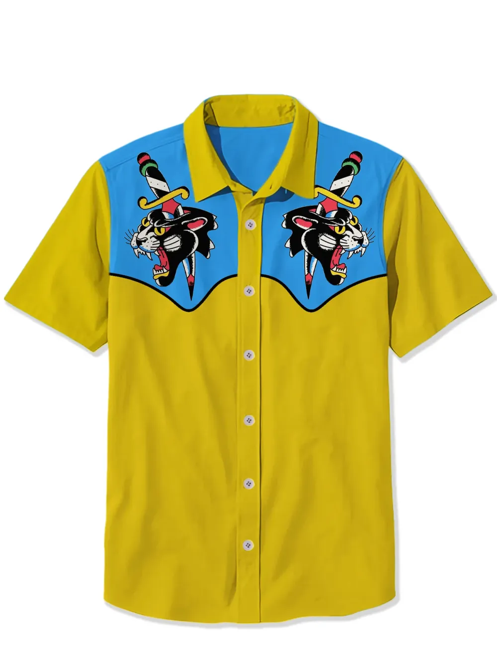 Vintage Tattoo Dagger Tiger Shirt