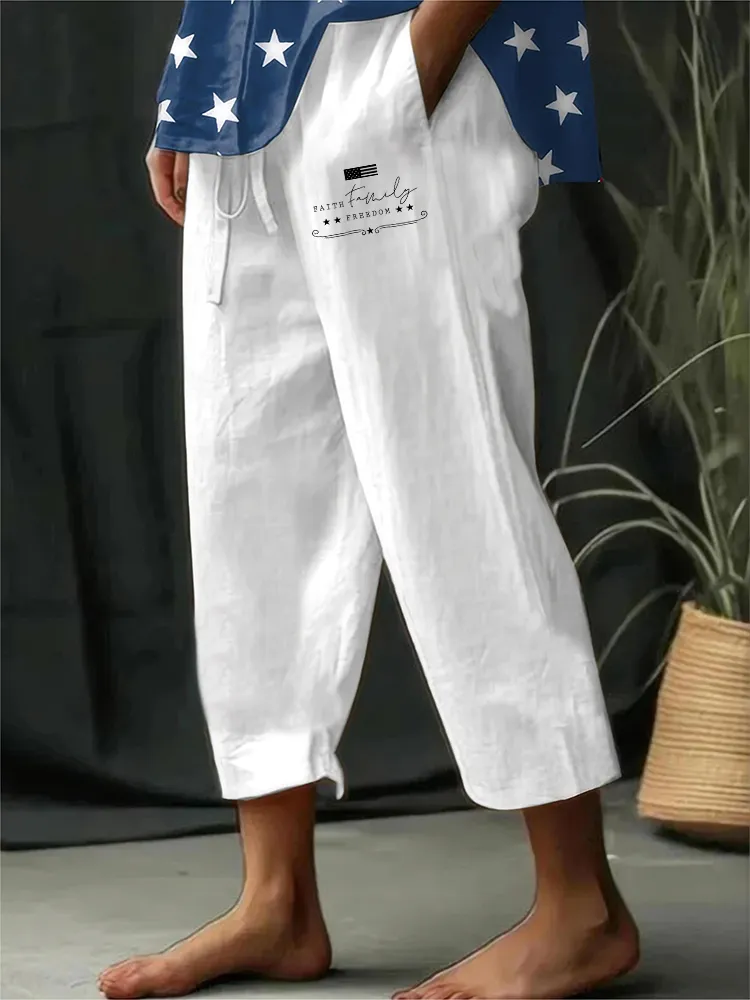 Women'S Casual Straight-Leg Pants Freedom Prints