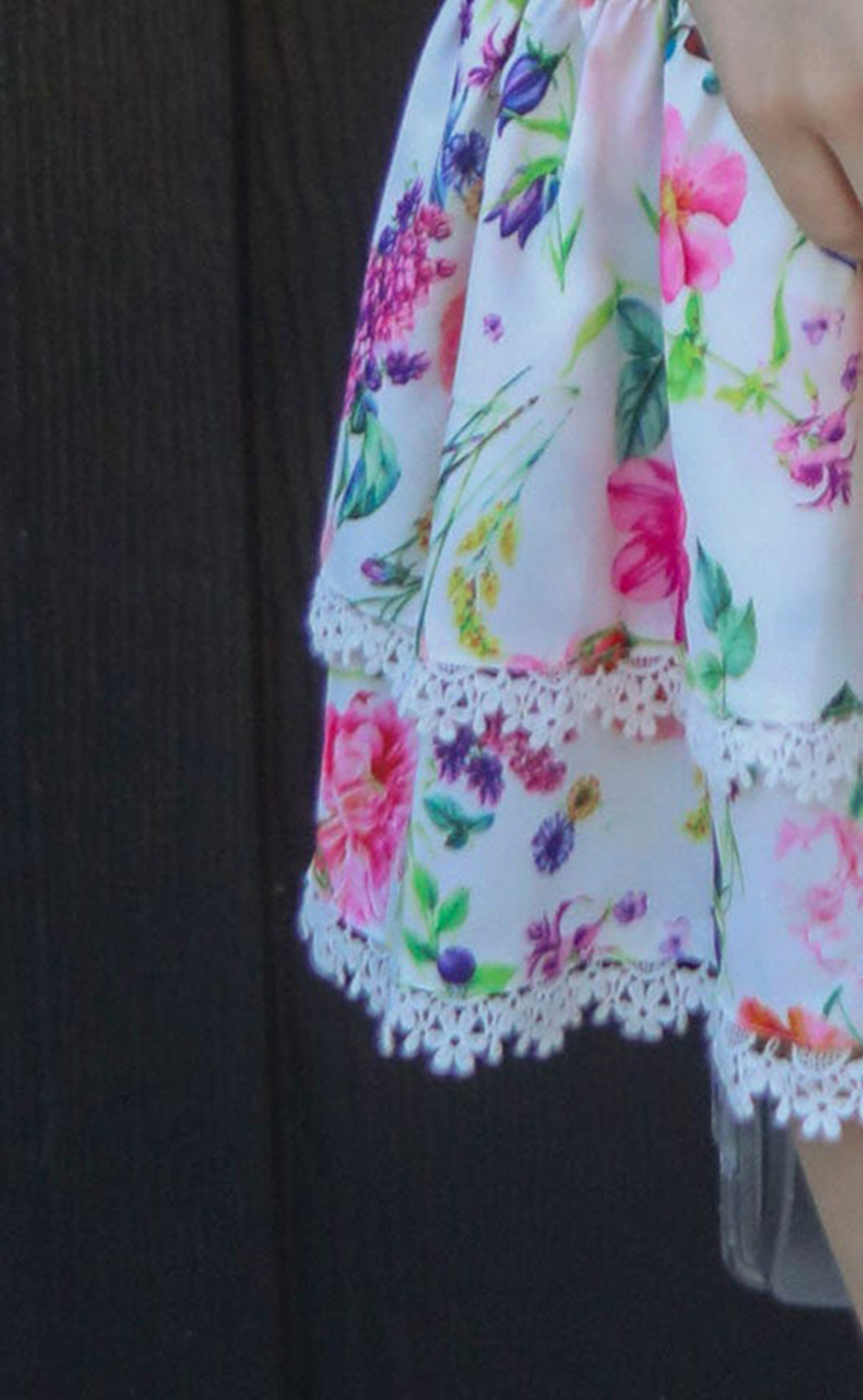Strapless Multicolor Floral Mini Dress