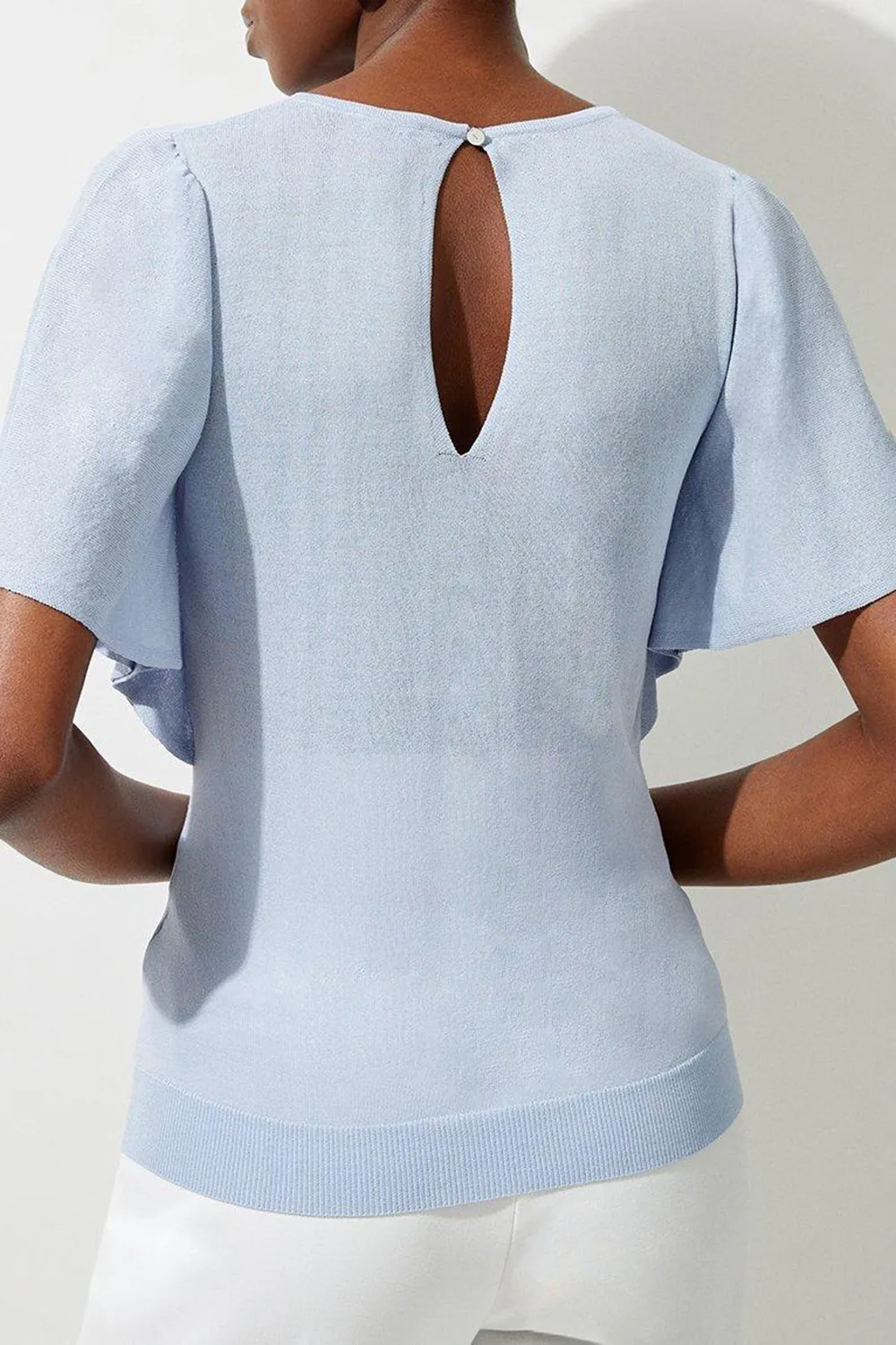 Lightweight Viscose Blend Summer Knit Angel Sleeve Top