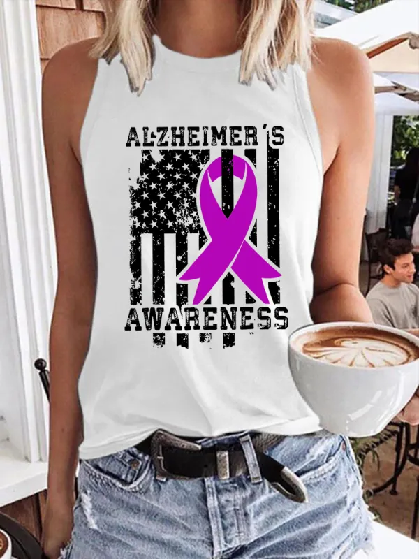 Women'S Sleeveless Vest With Alzheimer'S Awareness