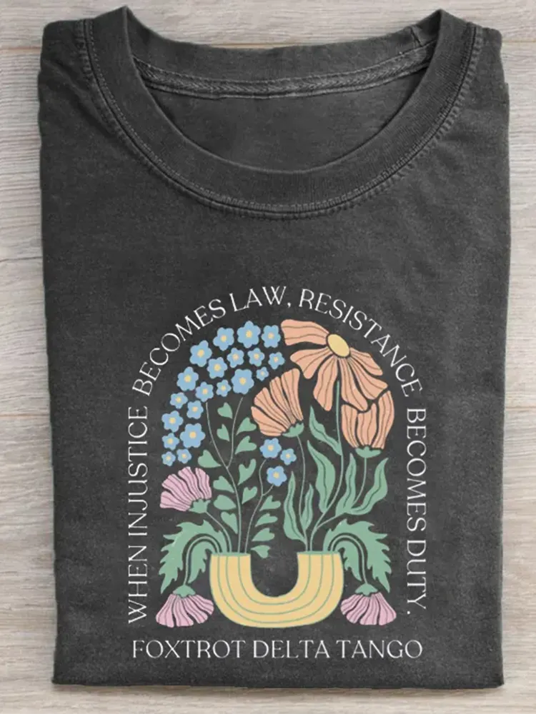 Funny Foxtrots Delta Tangos Flower Boho T-Shirt