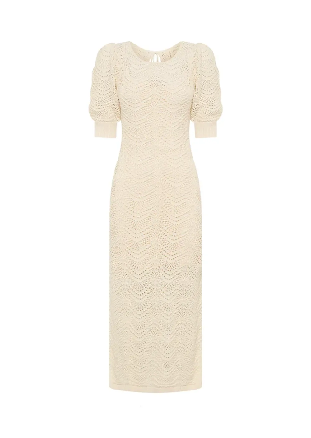 Crochet Short Sleeved Midi Dress