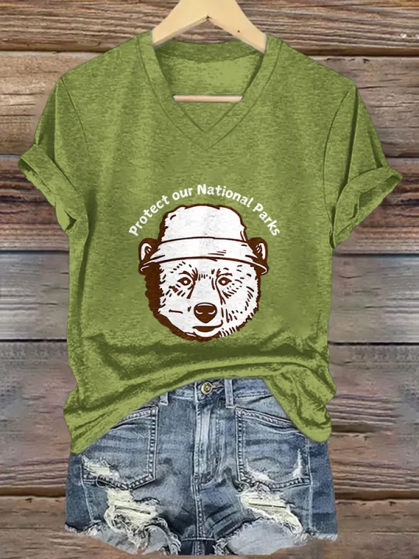 Women'S Protect Our National Parks V-Neck T-Shirt