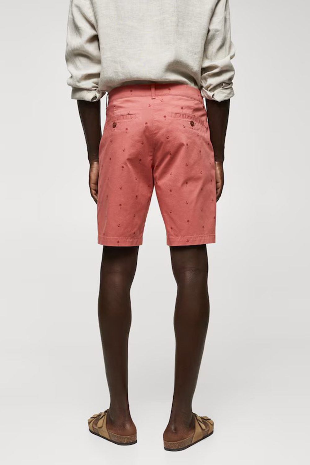 Slim-Fit Cotton Micro-Print Shorts