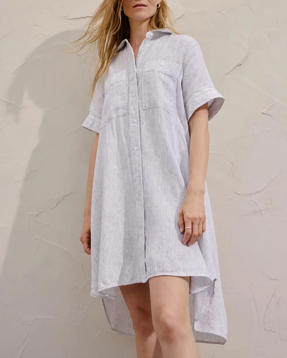 Short Sleeve Dress in Linen