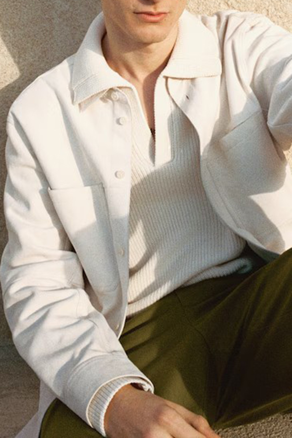 100% Leather Overshirt With Pockets