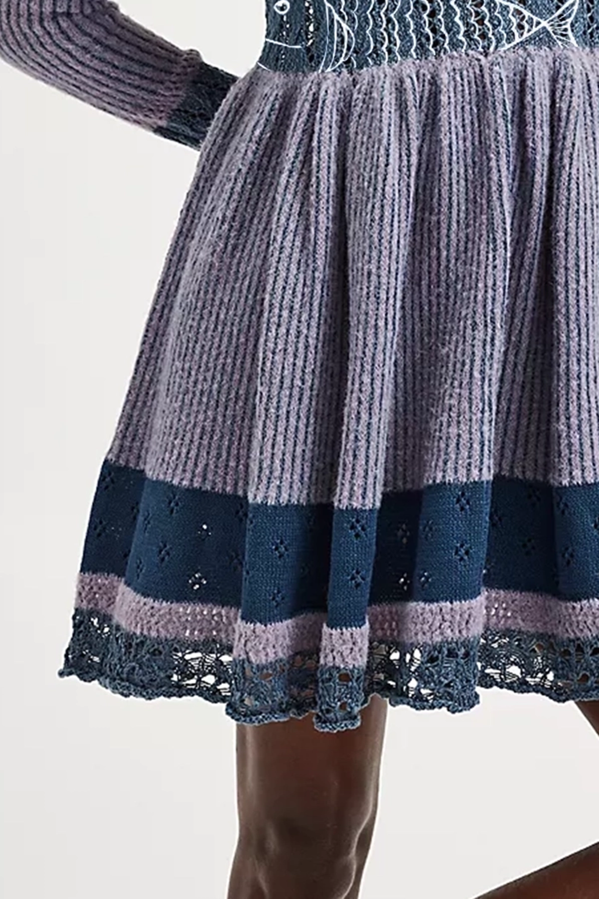 Knit Square Neck Tiered Mini Dress