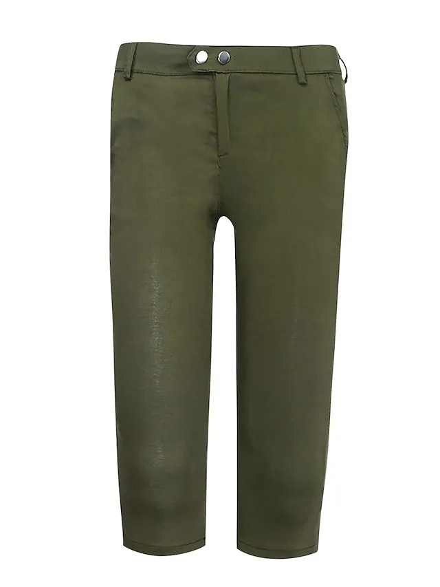 Women's Basic Essential Capri shorts Slacks Classic Capris Pants Office / Career Dailywear Micro-elastic Solid Colored Mid Waist Slim Green White Black Blue Khaki S M L XL XXL
