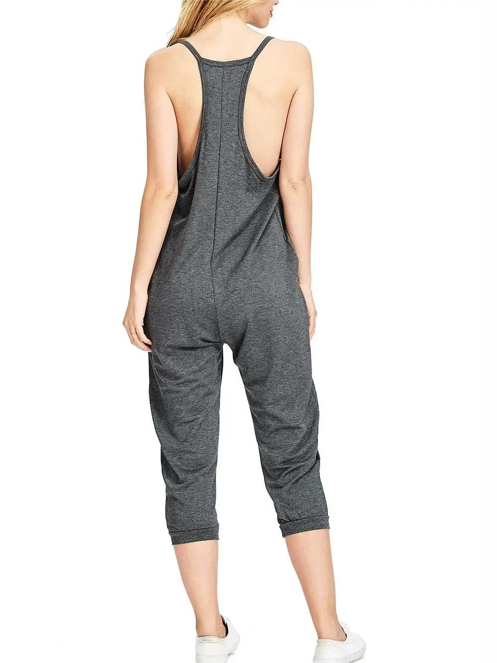 Taupe Sleeveless Loose - Fit Jumpsuit