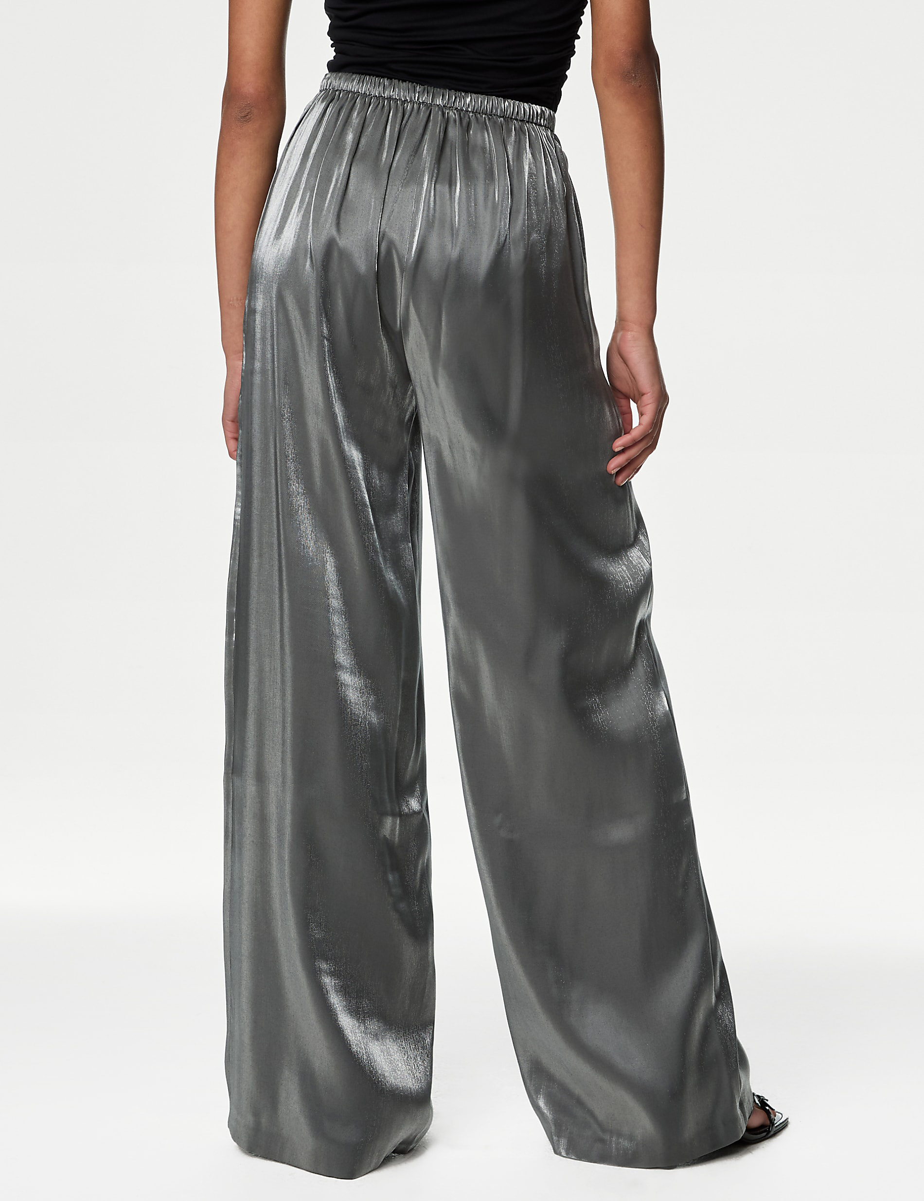 Silver Grey Shiny Pants