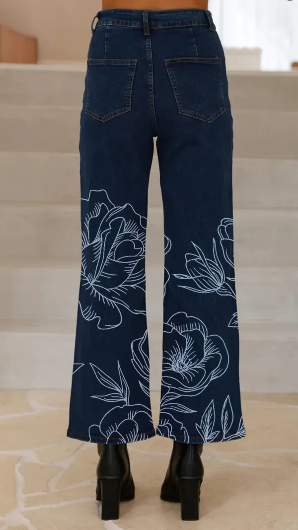 Adjustable Button Waist Jeans