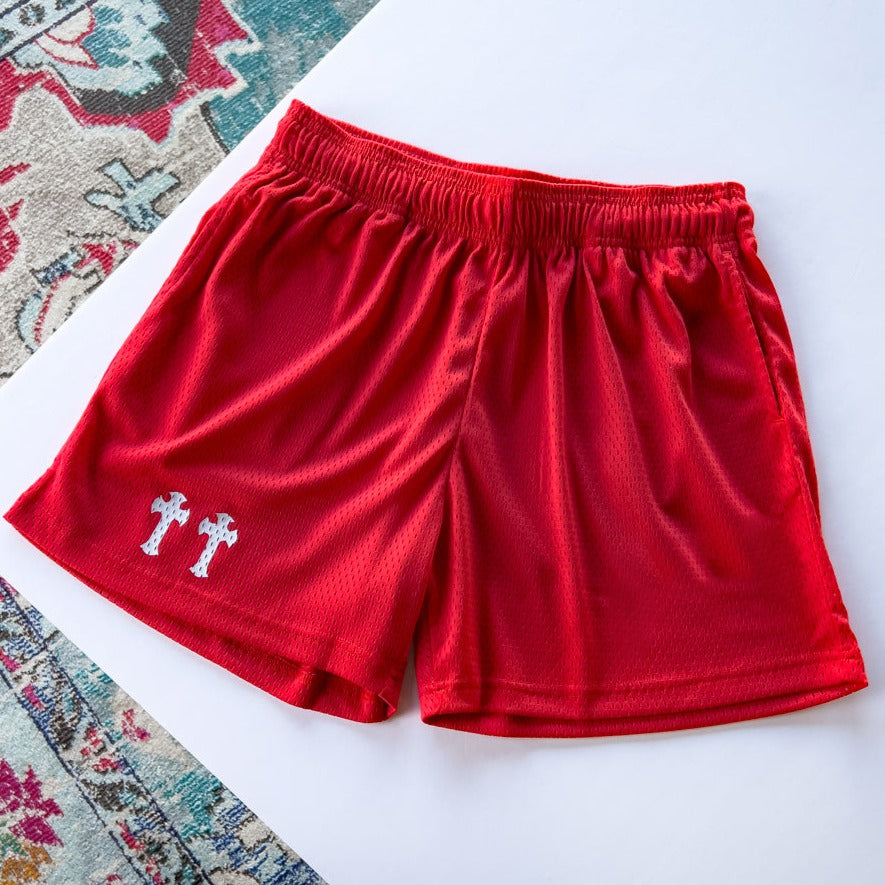 VENTED MESH SHORTS MEDIEVAL - RED / WHITE
