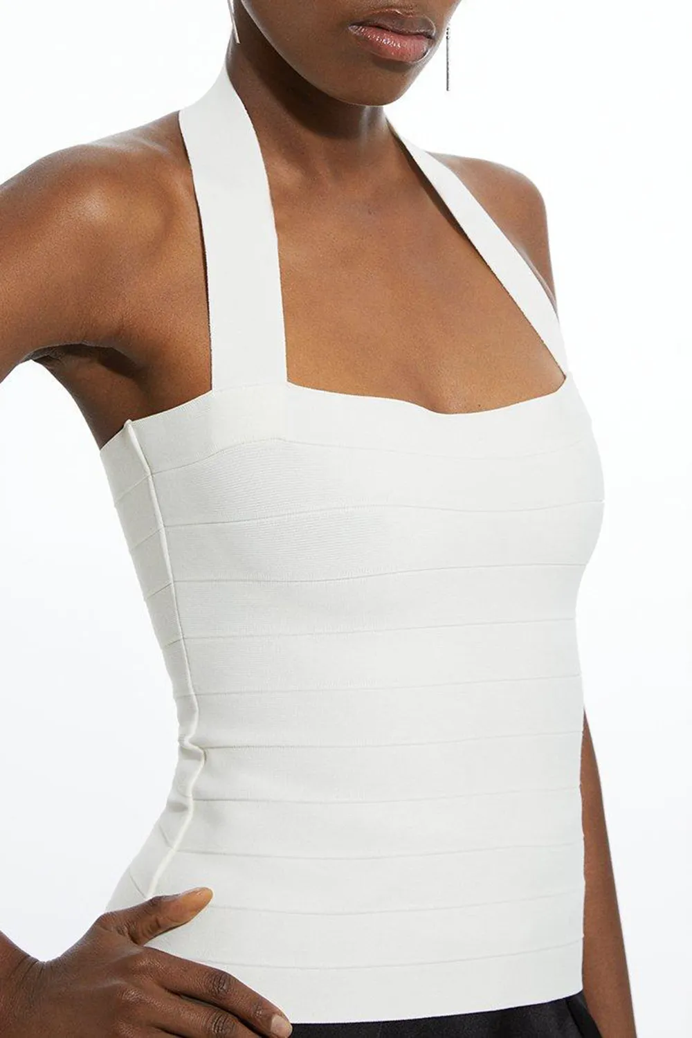 Bandage Halter Square Neck Top