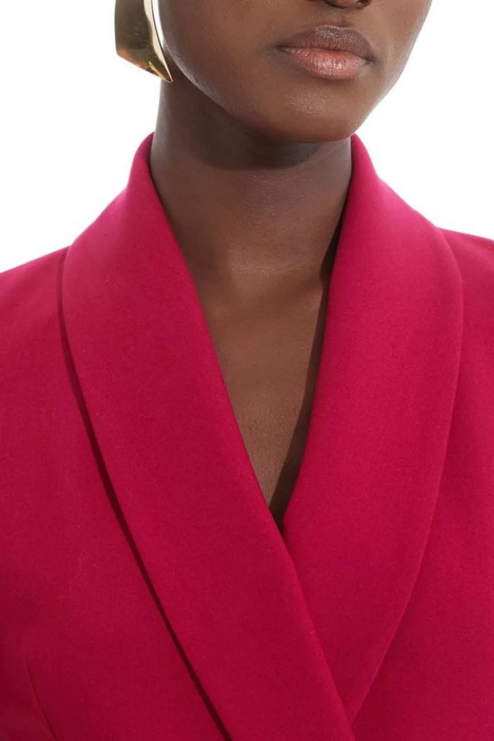 Petite Compact Stretch Tailored Blazer Wrap Mini Dress