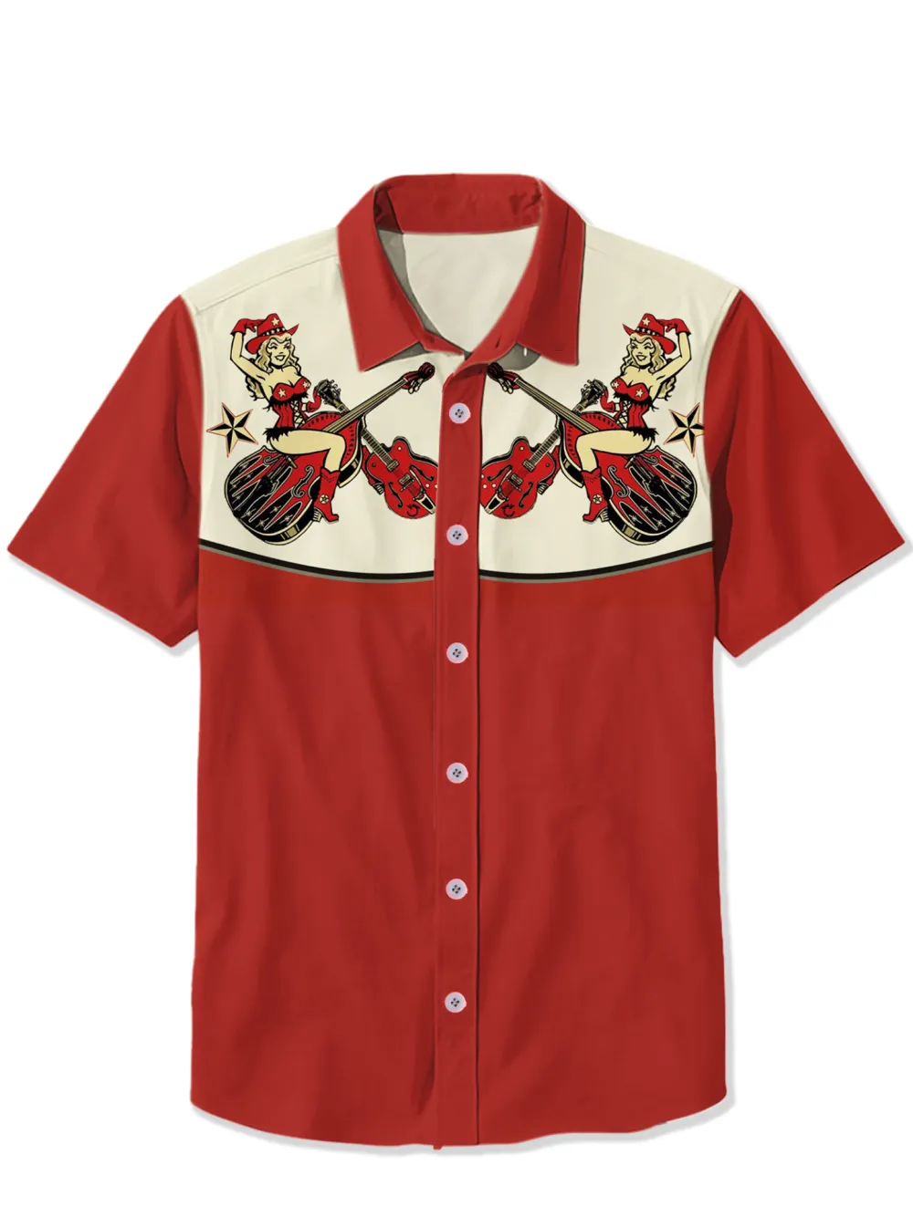Guitar And Cowgirl Shirt