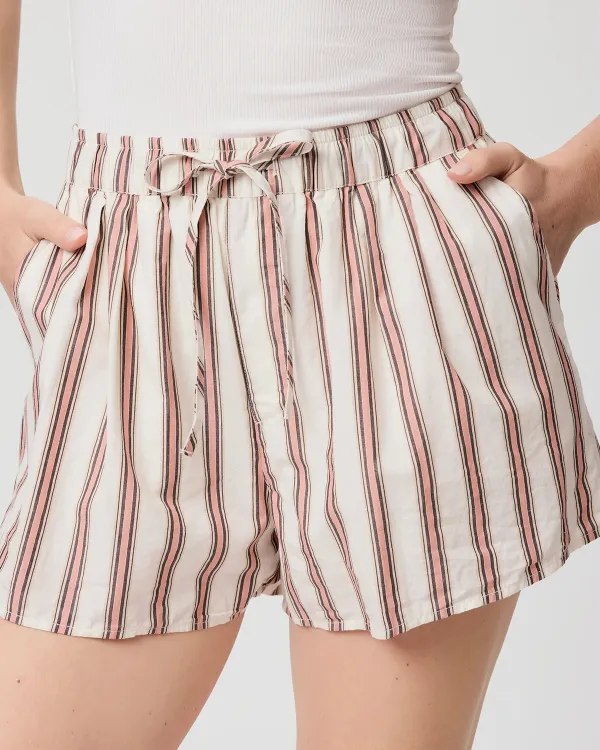 White And Red Striped Shorts