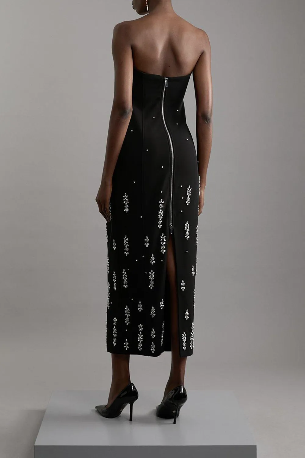 Crystal Embellished Bandeau Midaxi Dress